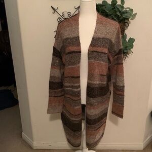 lane bryant NWOT Neutral Multicolor Open Front Cardigan Sweater 14/16 Wool Blend